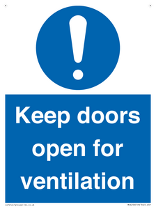 Keep doors open for ventilation